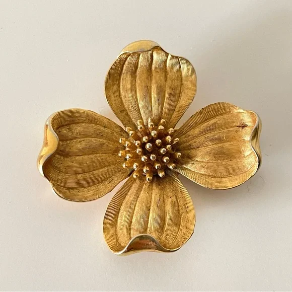 Vintage Brooch Trifari Dogwood Brooch Vintage Crown Trifari Signed